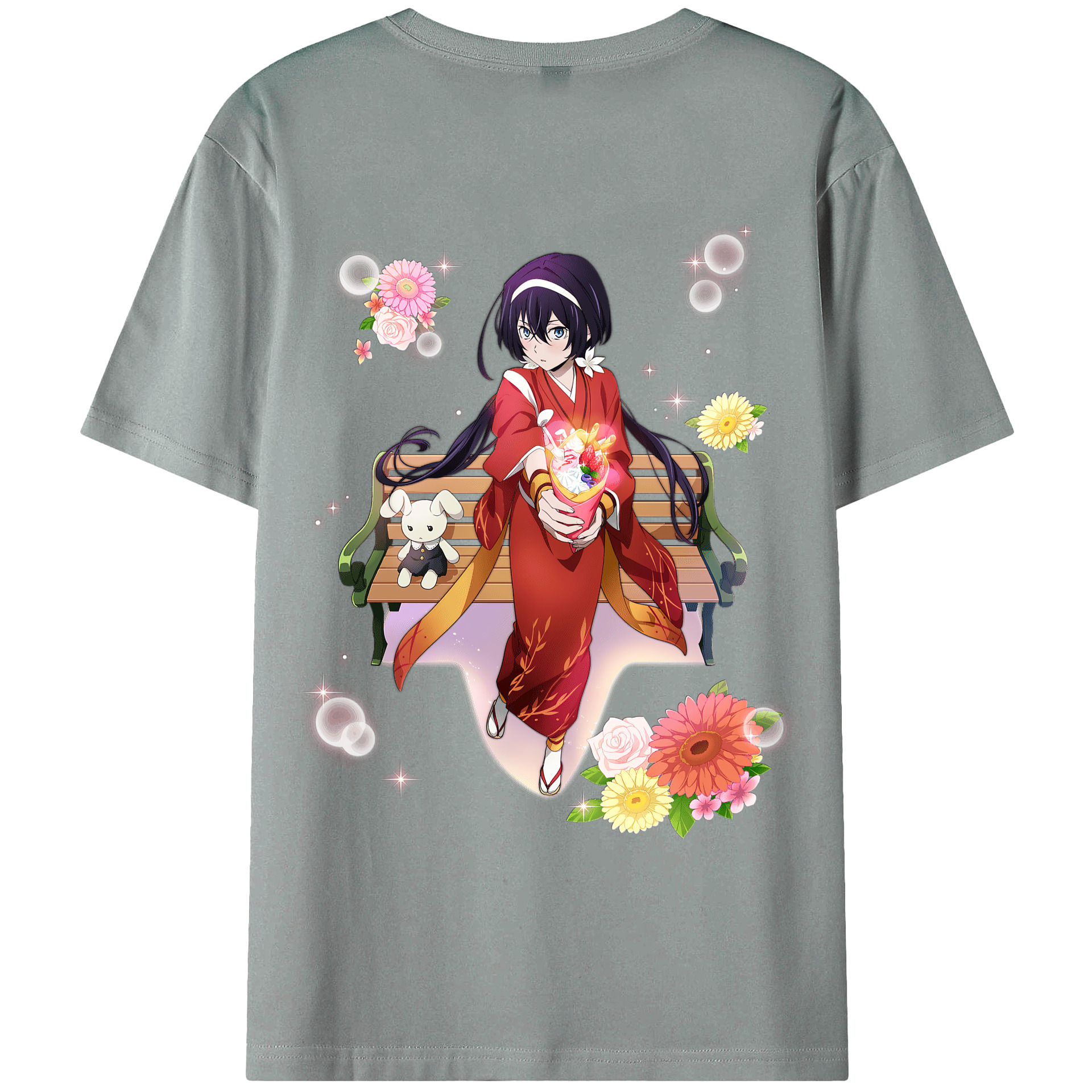 （画像用） 文豪ストレイドッグス Bungo Stray Dogs 綿100％ メンズ半袖Tシャツ（バックプリント） 通気性